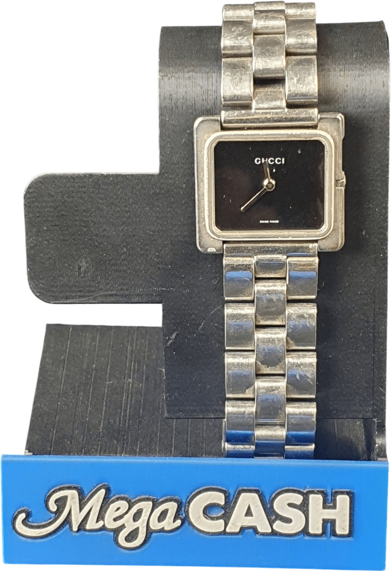 LADIES - GUCCI WATCH - 3600 - Black Dial Stainless Steel G Bezel Square - Mega Cash Sydney