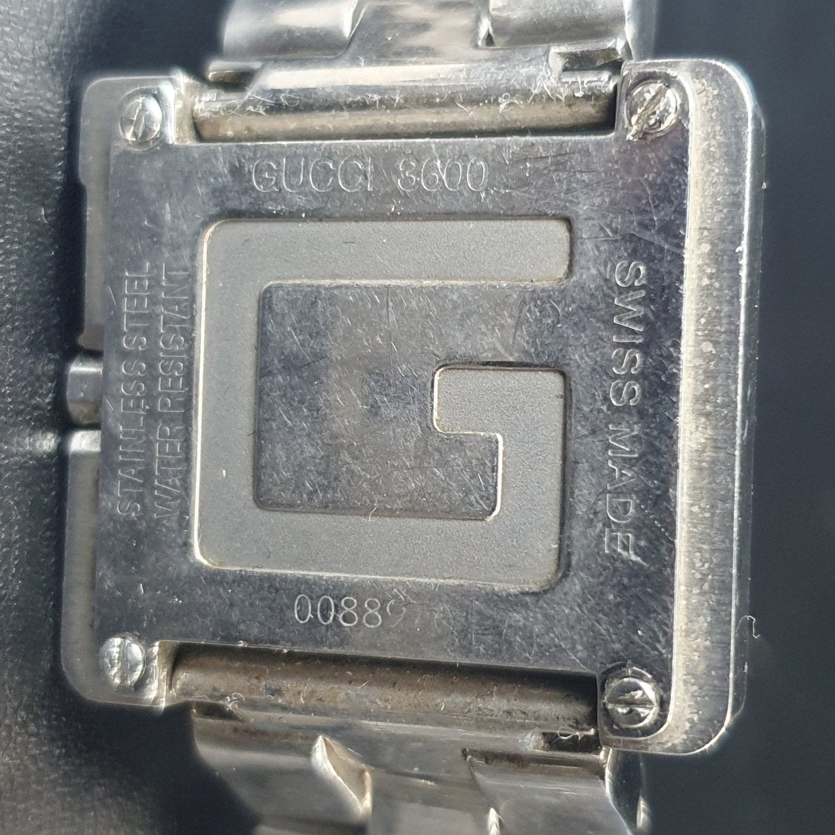 LADIES - GUCCI WATCH - 3600 - Black Dial Stainless Steel G Bezel Square - Mega Cash Sydney
