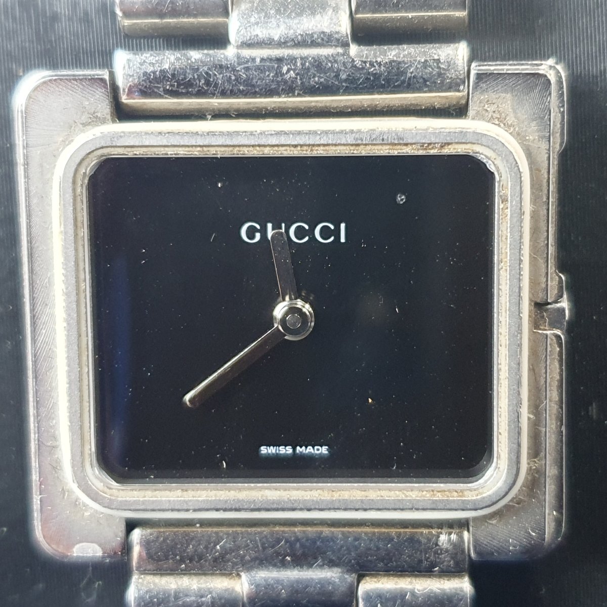 LADIES - GUCCI WATCH - 3600 - Black Dial Stainless Steel G Bezel Square - Mega Cash Sydney