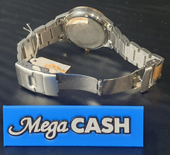 LADIES - MICHAEL HILL - ANALOGUE WATCH - 9441 - GOLD STEEL BAND - Mega Cash Sydney