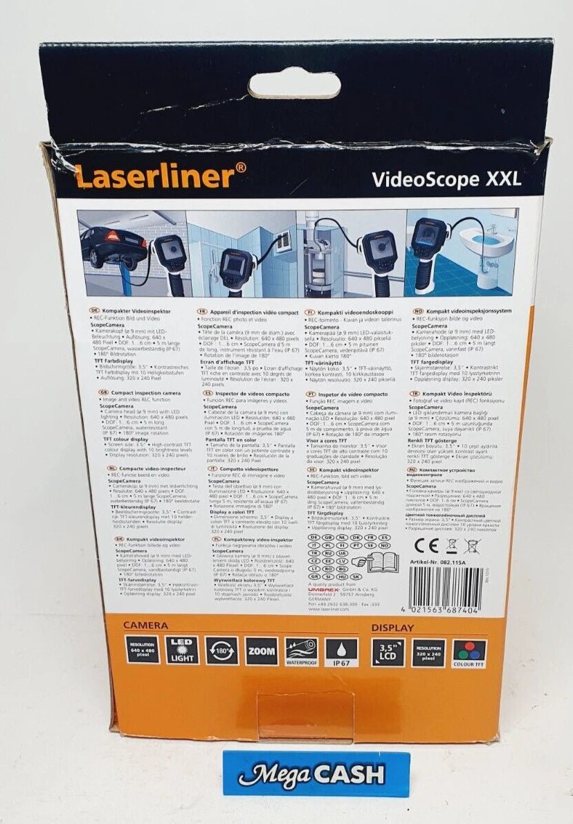 LASERLiner - VideoScope XXL - Digital Inspection Camera - Mega Cash Sydney