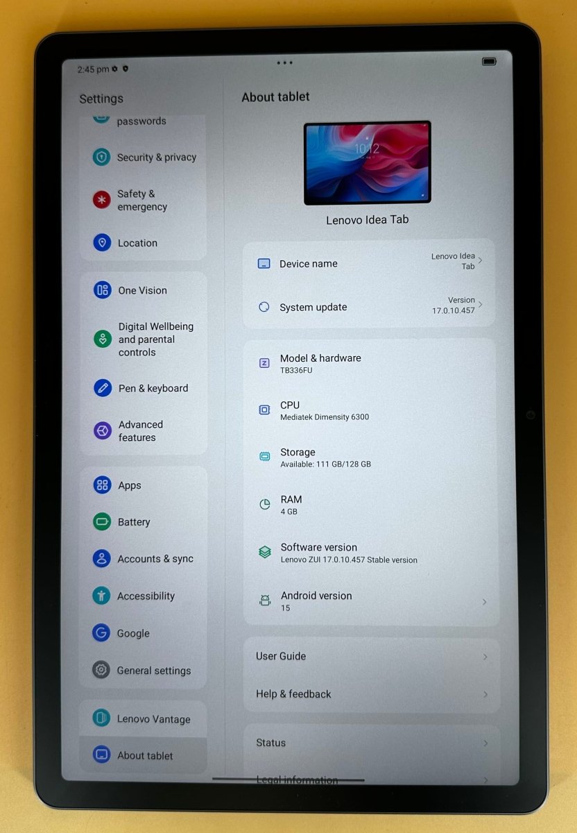 Lenovo Idea Tab 11" Wi-Fi 128GB Luna Grey - TB336FU - Mega Cash Sydney