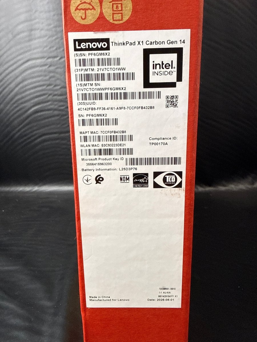 LENOVO - Thinkpad X1 Carbon Gen 14 - Aura Edition - Ultra i5-325 32/512GB - Mega Cash Sydney