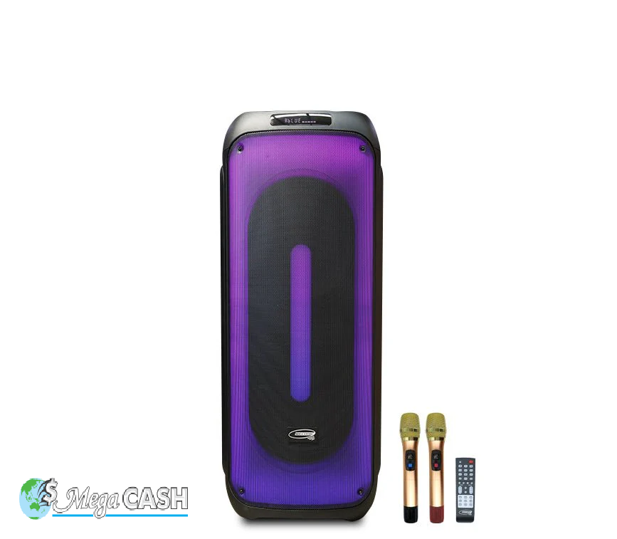 Precision Audio 600W Portable Karaoke Speaker Bluetooth Twin Wireless Microphones LG1200