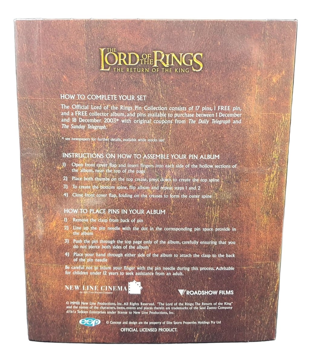 LORD OF THE RINGS PIN COLLECTION ALBUM ONLY (No Pins) - Mega Cash Sydney