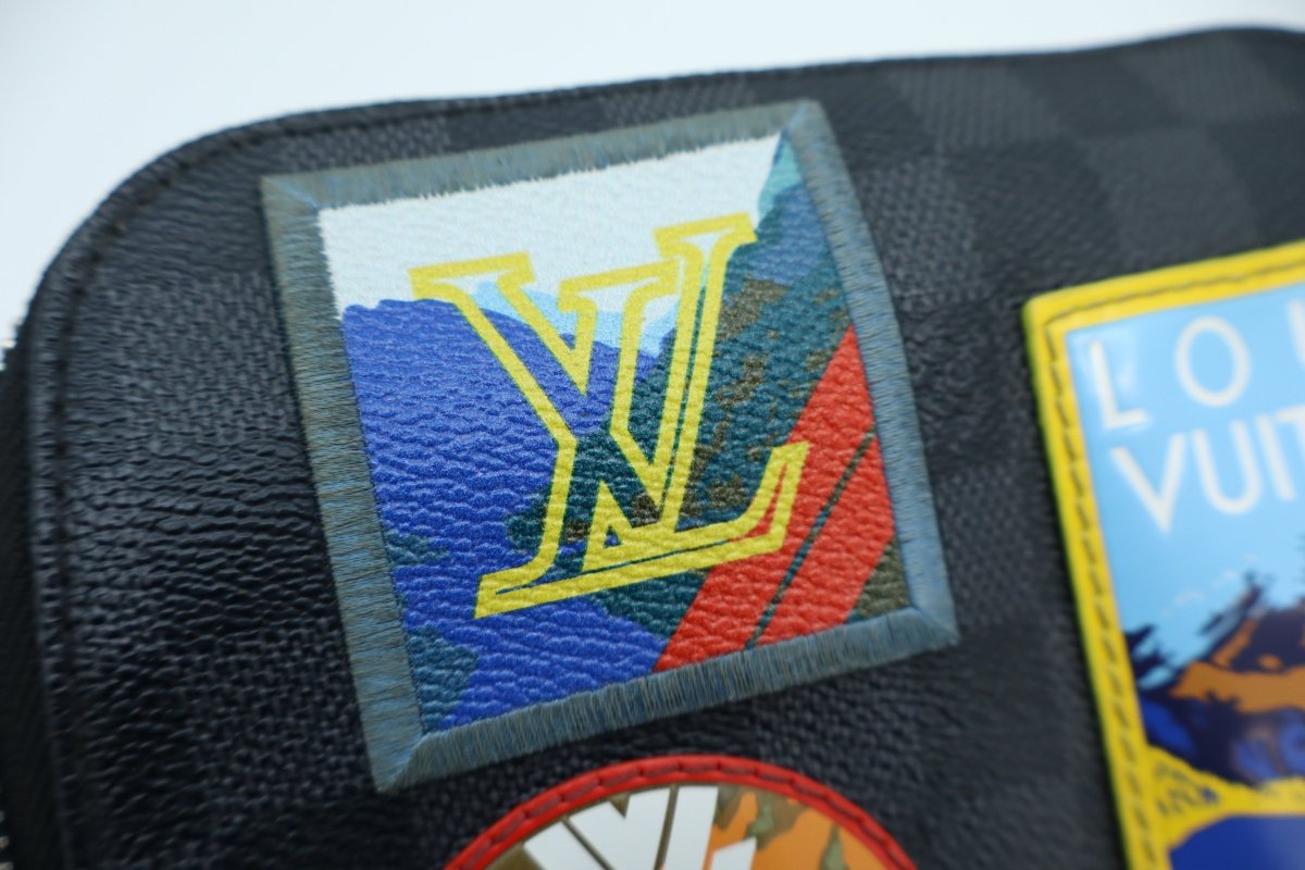 Louis Vuitton Damier Graphite Coated Canvas Alps Patches Avenue Sling Bag - Mega Cash Sydney