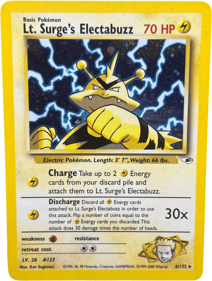 Lt. Surge’s Electabuzz Holo 6/132 Gym Heroes - Mega Cash Sydney