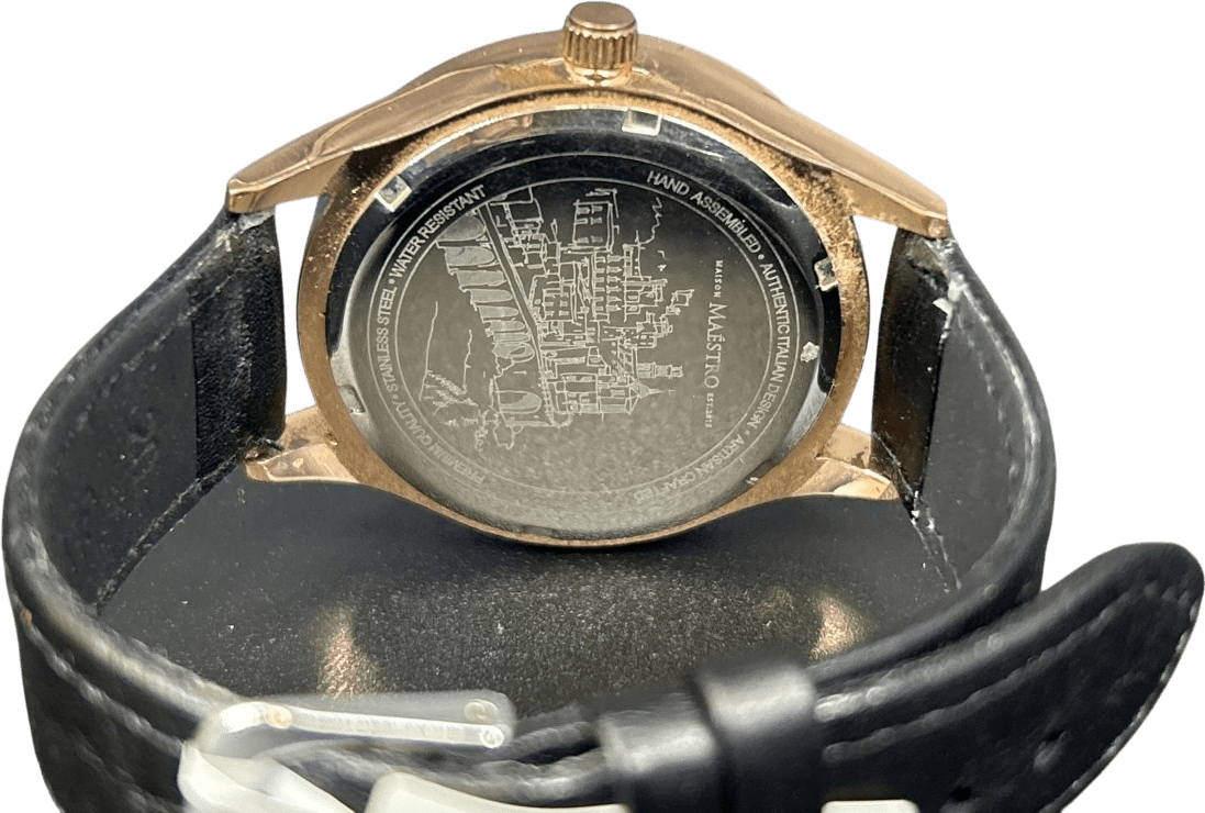 Maestro men’s watch with rose gold bezel - Mega Cash Sydney