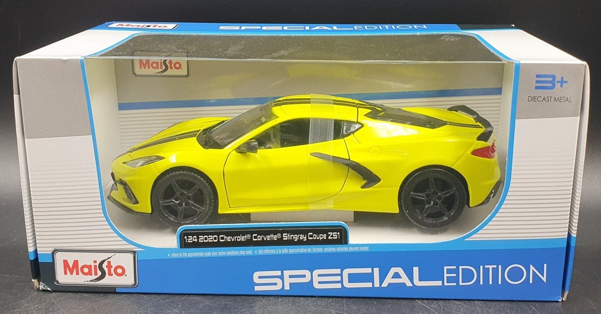 Maisto Licensed 1:24 Scale Chevrolet Corvette Stingray Coupe 2020 Model Car Yellow - Mega Cash Sydney