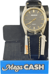 MENS - ADVANCE ANALOGUE WATCH - DILOY SUPERIOR BLACK LEATHER BAND - Mega Cash Sydney