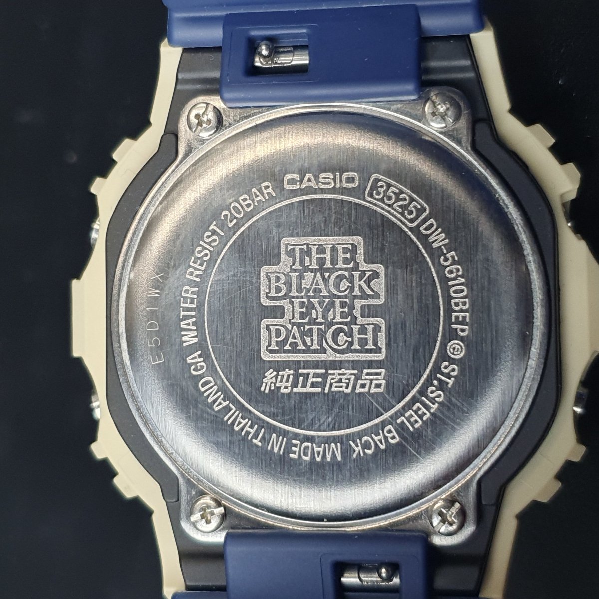MENS - CASIO WATCH - THE BLACK EYE PATCH - BLUE RUBBER BAND - DIGITAL - IN BOX WITH TAGS - Mega Cash Sydney
