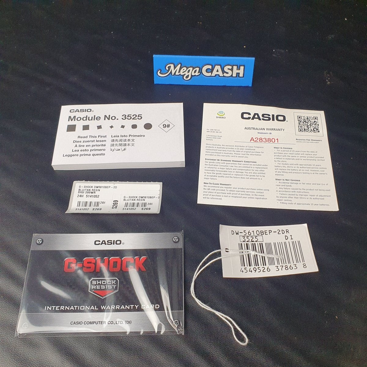 MENS - CASIO WATCH - THE BLACK EYE PATCH - BLUE RUBBER BAND - DIGITAL - IN BOX WITH TAGS - Mega Cash Sydney
