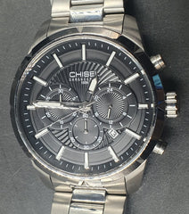 MENS CHISEL WATCH - 50.0GMS - SILVER STAINLESS STEEL BAND - CHRONOGRAPH - Mega Cash Sydney
