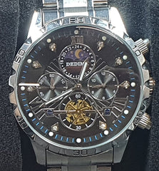 MENS DEDIMA WATCH - 50.0GMS WITH SILVER STAINLESS STEEL BAND - Mega Cash Sydney