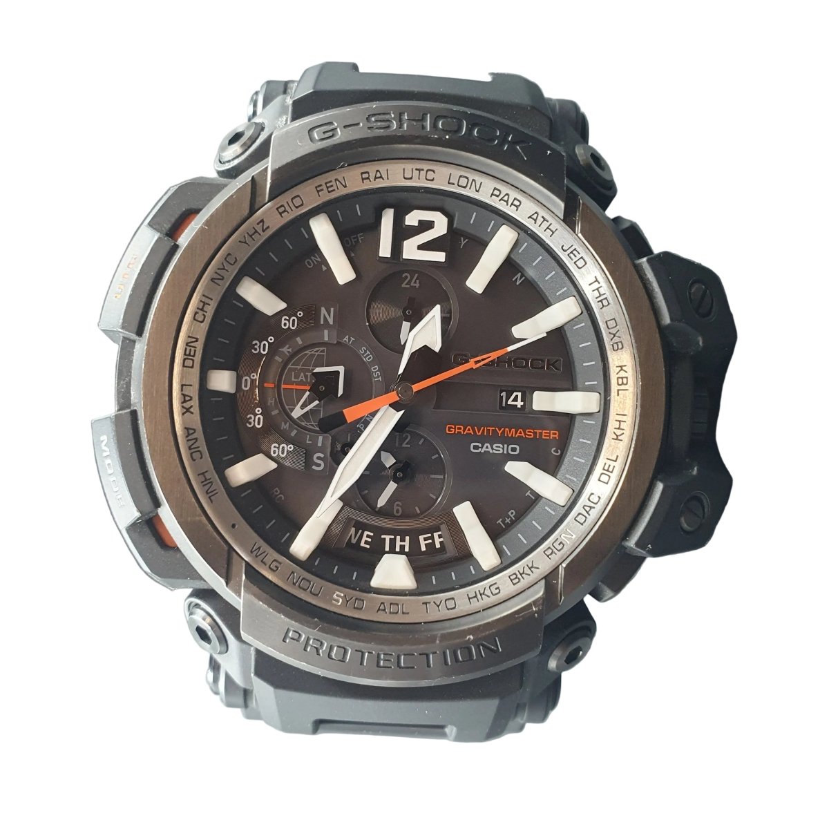MENS G - SHOCK CASIO WATCH 5502 GPW - 2000 BLACK RUBBER BAND ANALOGUE BLACK/GUN METAL - Mega Cash Sydney