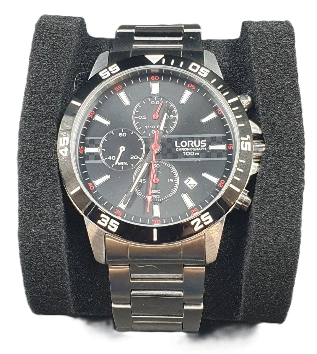 MENS LORUS WATCH - 50.0GMS - VD57-X147 - SILVER STAINLESS STEEL BAND - Mega Cash Sydney