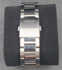 MENS LORUS WATCH - 50.0GMS - VD57-X147 - SILVER STAINLESS STEEL BAND - Mega Cash Sydney