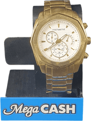 MENS - MICHAEL HILL - ANALOGUE WATCH - 9278 - GOLD METAL BAND - Mega Cash Sydney