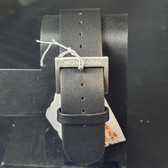 MENS - MONDAINE WATCH - NEO MSD.4120.LBV - BLACK LEATHER BAND - ANALOGUE - WITH BOX TAGS AND PAPERS - Mega Cash Sydney