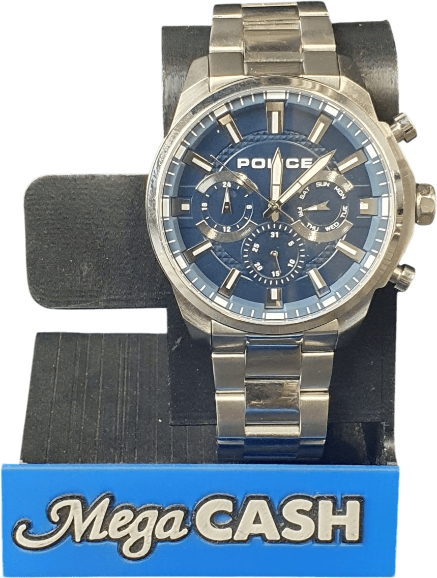 MENS - POLICE WATCH - JK22042 - SILVER STAINLESS STEEL BAND - Mega Cash Sydney