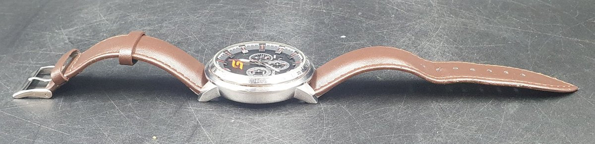 MENS PULSAR WATCH - 50.0GMS - VK63-X024 - BROWN LEATHER BAND - CHRONOGRAPH - LIMITED EDITION V8 SUPERCAR 0007/1000 - Mega Cash Sydney