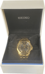 MENS - SEIKO WATCH - V157 - 0BF0 - GOLD STAINLESS STEEL BAND - Mega Cash Sydney
