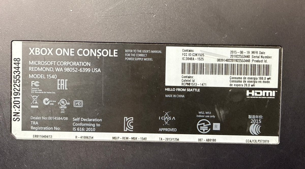 Microsoft Xbox One Console - 1540 - Mega Cash Sydney