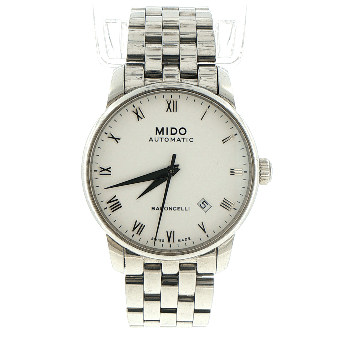 Mido Baroncelli II Gent Automatic White Dial Silver Steel M8600B 38mm - Mega Cash Sydney