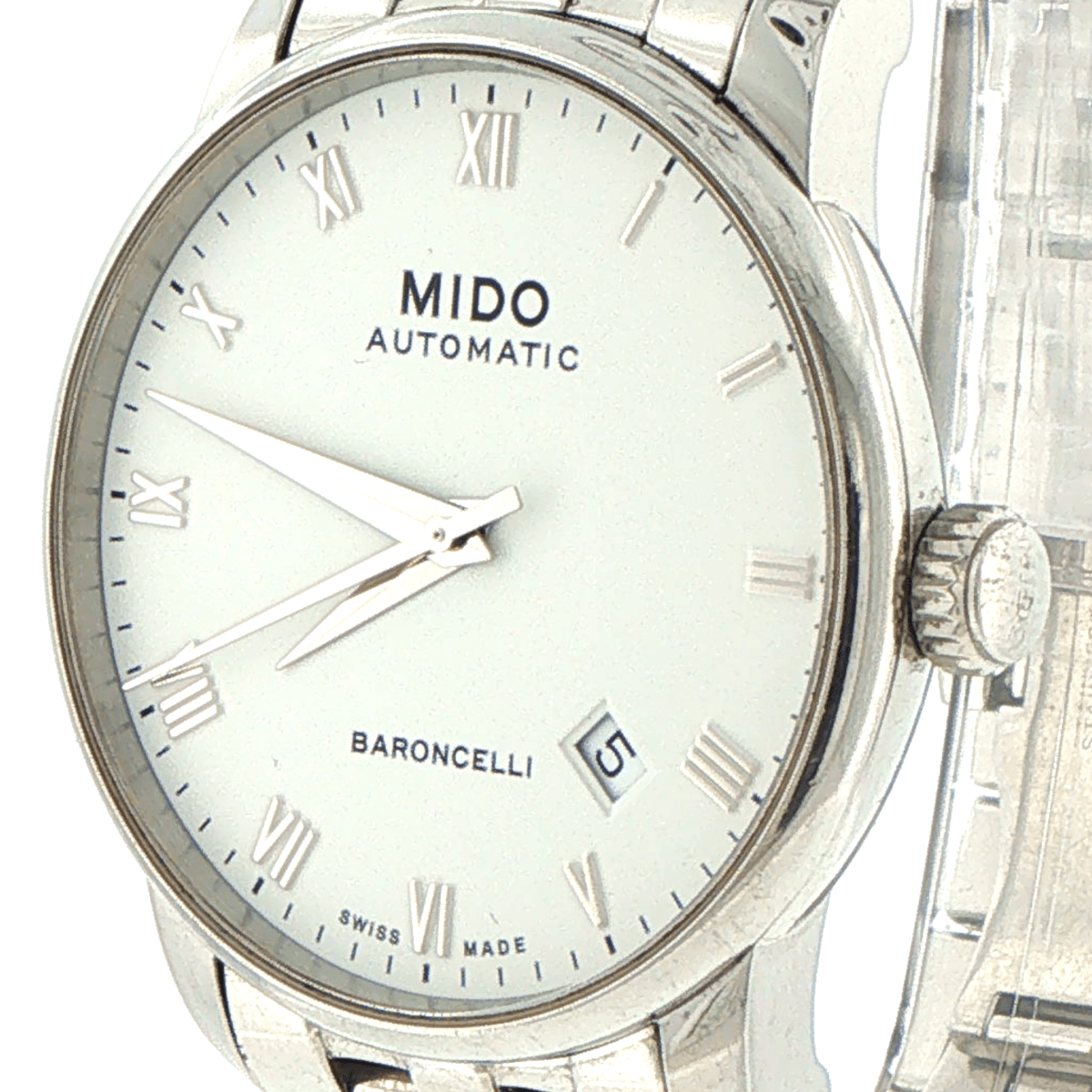 Mido Baroncelli II Gent Automatic White Dial Silver Steel M8600B 38mm - Mega Cash Sydney