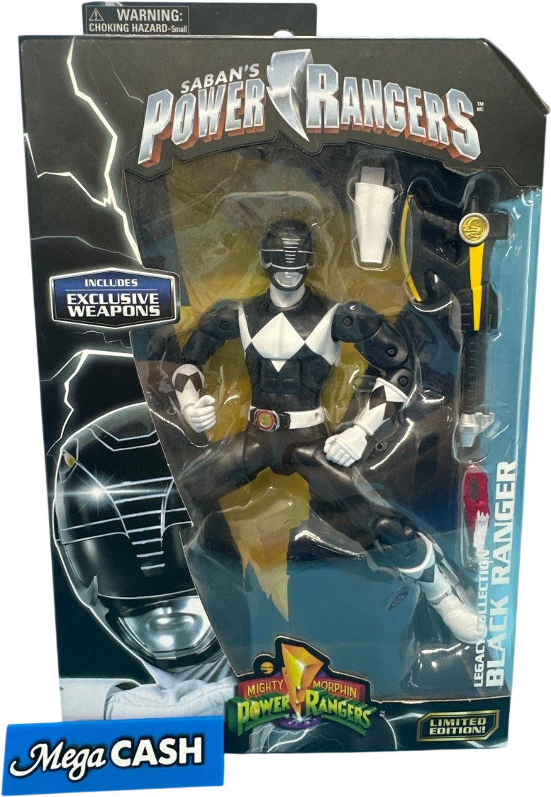 Mighty Morphin Power Rangers - Black - Exclusive Weapons! - Mega Cash Sydney