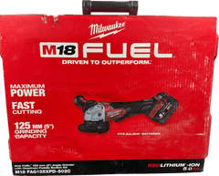Milwaukee 125mm Angle Grinder M18 FAG125XPD - 502C with 2x 5.0ah Batteries - Mega Cash Sydney