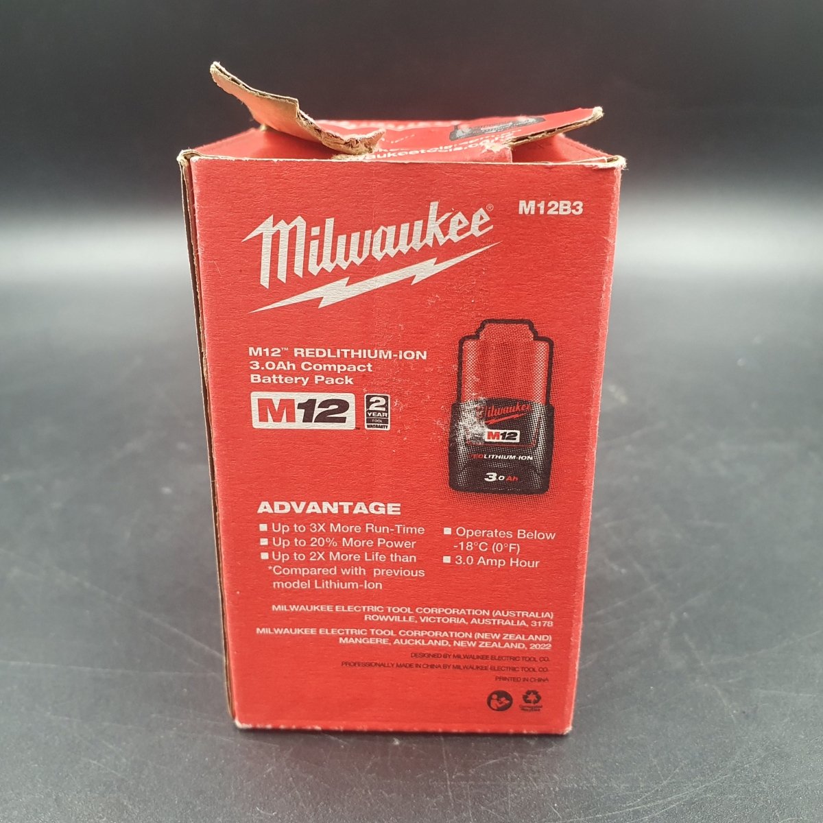 MILWAUKEE - 12V RedLithium 3.0Ah Compact Battery - M12B3 - Mega Cash Sydney