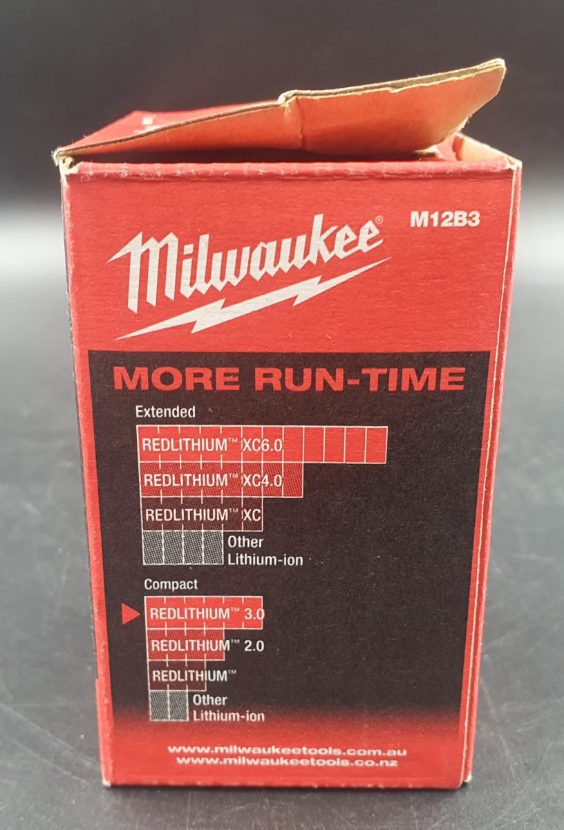 MILWAUKEE - 12V RedLithium 3.0Ah Compact Battery - M12B3 - Mega Cash Sydney