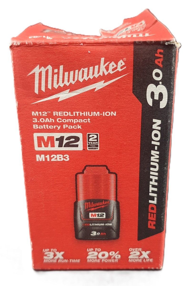 MILWAUKEE - 12V RedLithium 3.0Ah Compact Battery - M12B3 - Mega Cash Sydney
