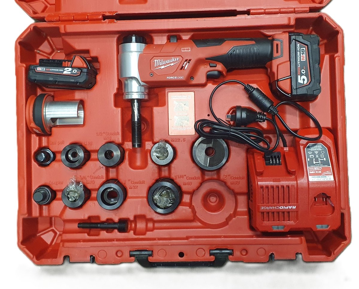 MILWAUKEE - 16mm - 63mm FORCE LOGIC 6T Knockout Tool Kit - M18HKP - Mega Cash Sydney