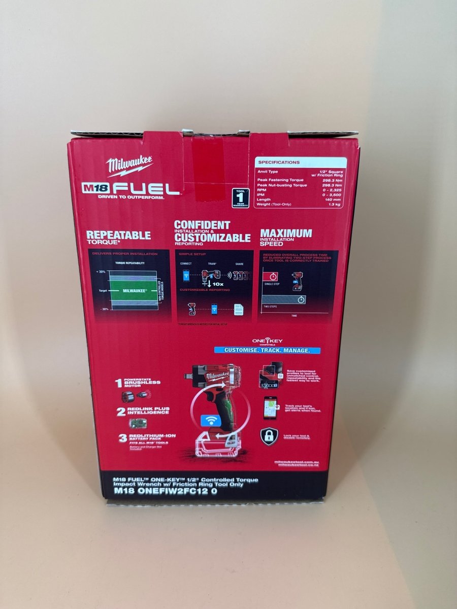 MILWAUKEE - M18 Fuel One-Key 1/2” Controlled Torque Impact Wrench w/ Friction Ring Tool Only - M18 ONEFIW2FC12 - Mega Cash Sydney