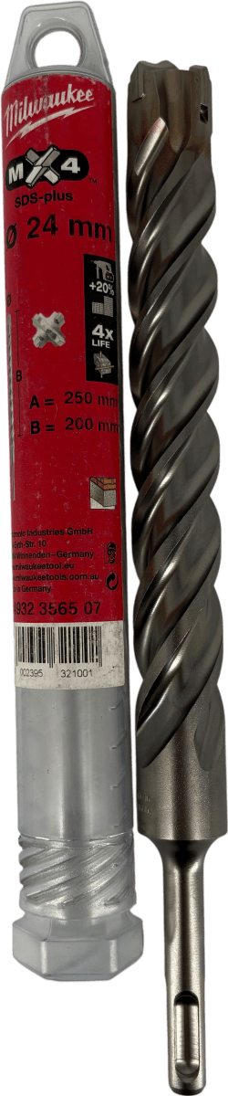 MILWAUKEE MX4 SDS PLUS 24MM ROTARY HAMMER DRILL BIT IN CASE milwaukee-mx4-sds-plus-24mm-rotary-hammer-drill-bit-in-case