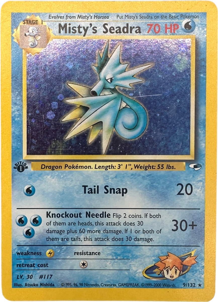Misty’s Seadra 1st Edition Holo - Gym Heroes - Mega Cash Sydney