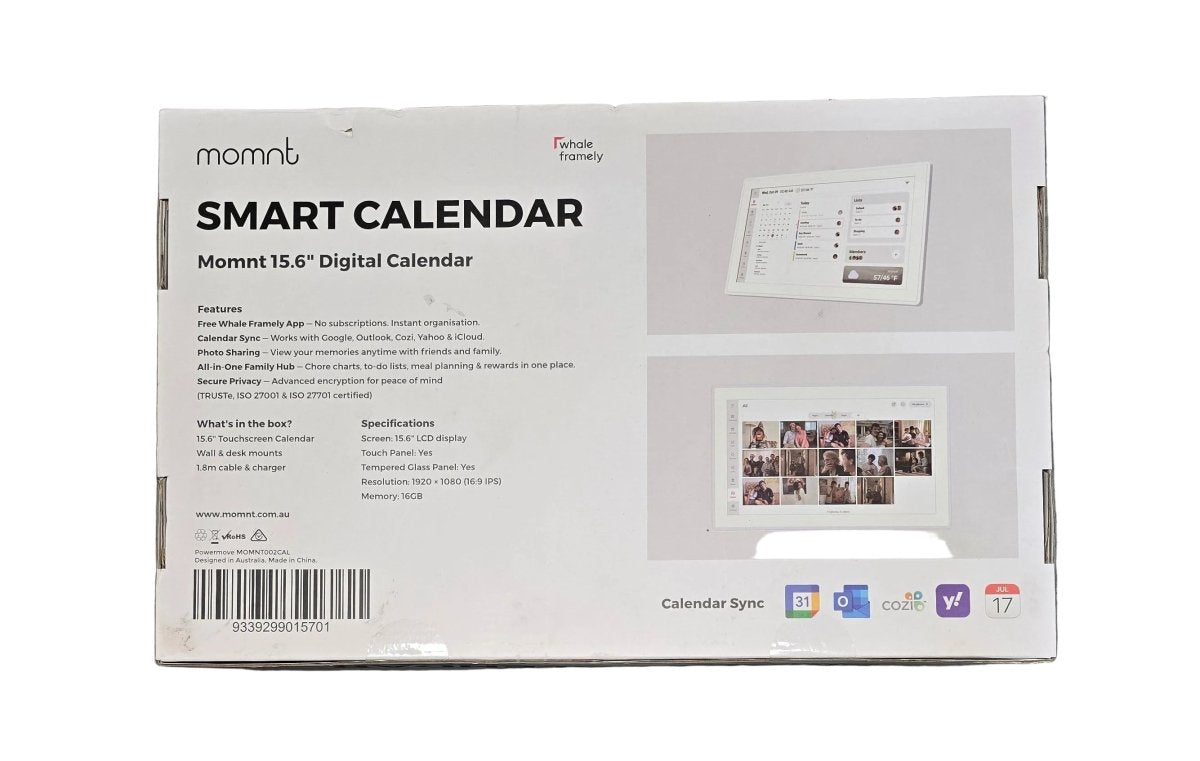 MOMNT - Smart Calendar - 15.6" Digital - Mega Cash Sydney