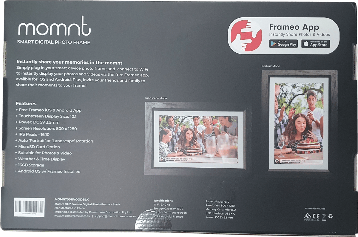 MOMNT SMART DIGITAL PHOTO FRAME - Mega Cash Sydney