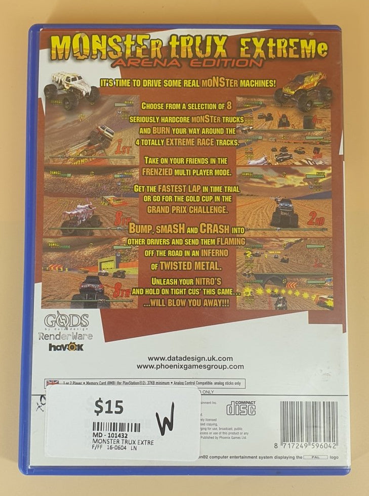 Monster Trux Extreme - Arena Edition - Playstation 2/PS2 Game - Mega Cash Sydney