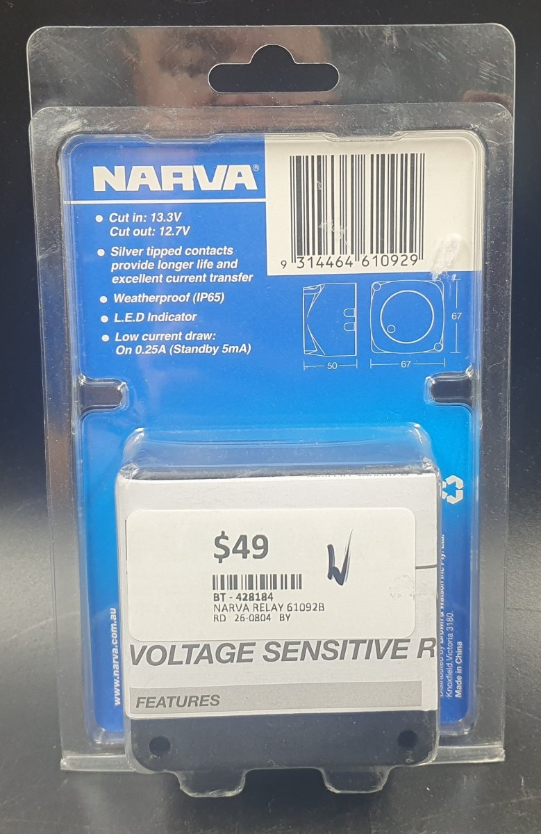 NARVA - 12 Volt 140 Amp Voltage Sensitive Relay - 61092BL - Mega Cash Sydney