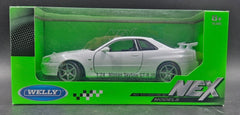 NEX WELLY MODEL CAR - 1:24 NISSAN SKYLINE GTR-R (R34) BOX SLIGHTLY DAMAGED - Mega Cash Sydney