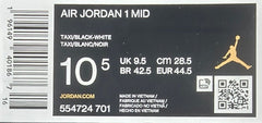 NIKE - Air Jordan 1 Mid - Taxi / Black-White - Size US 10.5 - Mega Cash Sydney