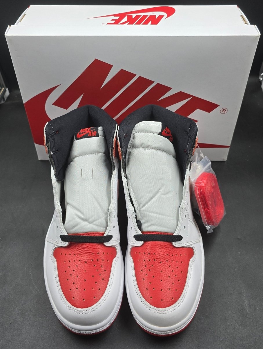 NIKE - Air Jordan 1 Retro High OG - White / University Red-Black - Size US 10.5 - Mega Cash Sydney