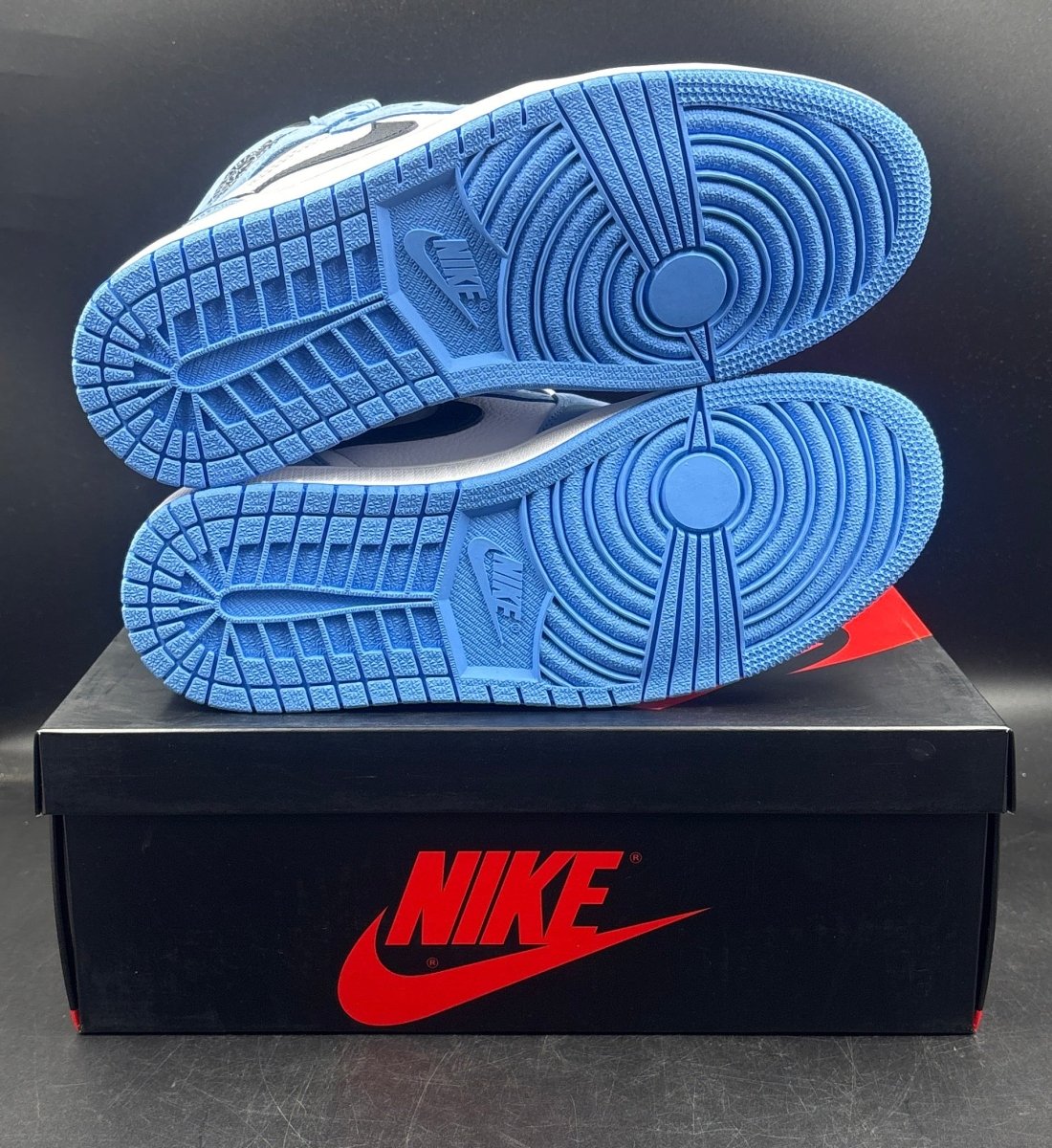 NIKE - Air Jordan Retro High Tops - Black and Blue Laces - Size 9 US Men’s - Mega Cash Sydney