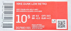 NIKE - Dunk Low Retro - Grey Fog / Black-Wolf Grey - Size US 10.5 - Mega Cash Sydney