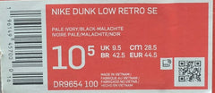 NIKE - Dunk Low Retro SE - Pale Ivory / Black-Malachite - Size US 10.5 - Mega Cash Sydney