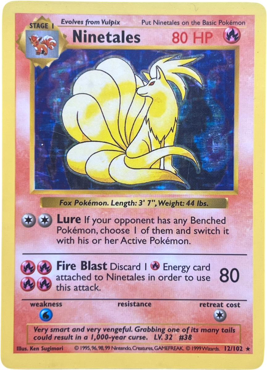 Ninetales Holo 12/102 Base Set Shadowless - Mega Cash Sydney