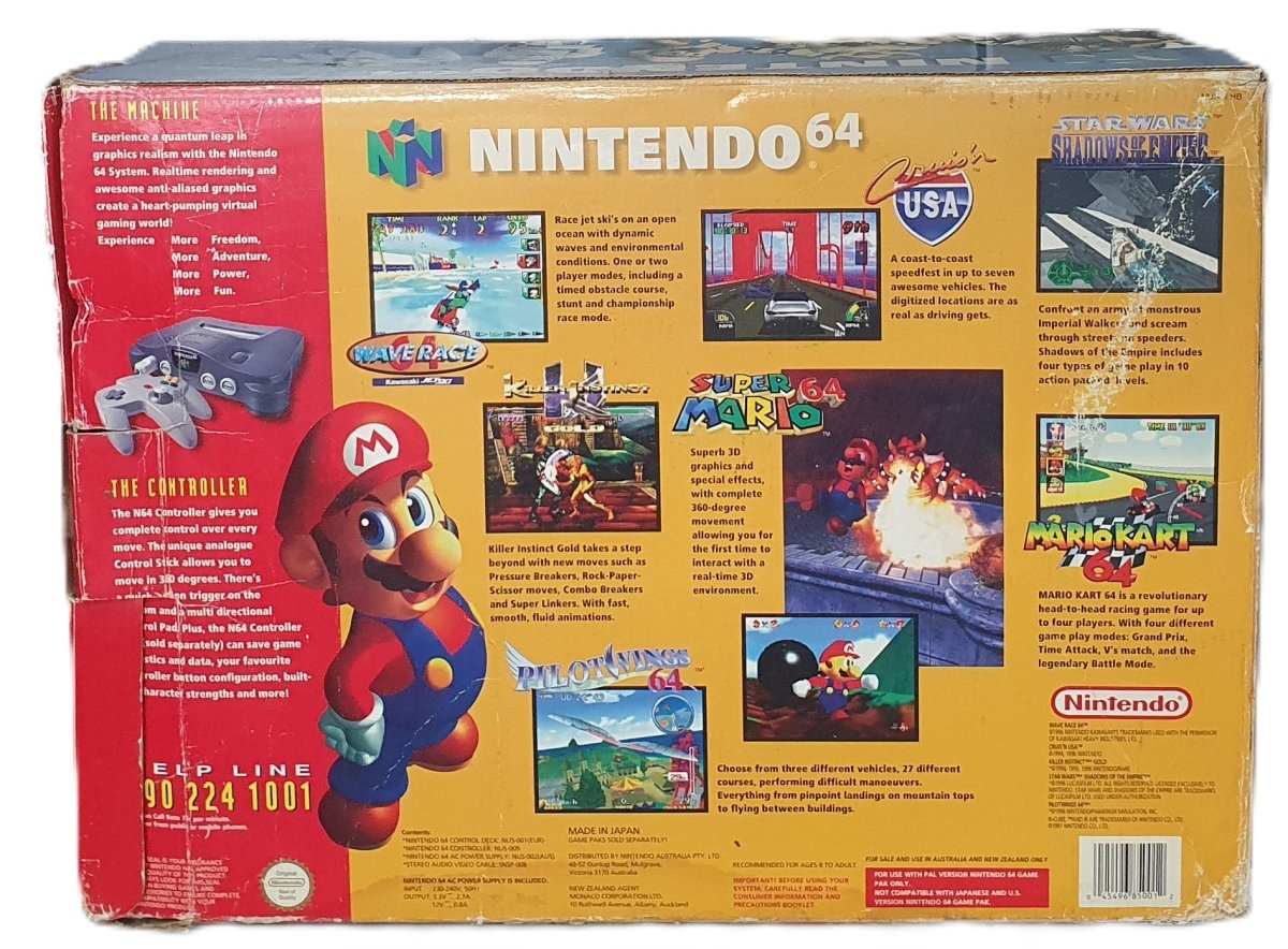 Nintendo 64 (N64) Black NUS - 001 (EUR) + Original Box - Mega Cash Sydney